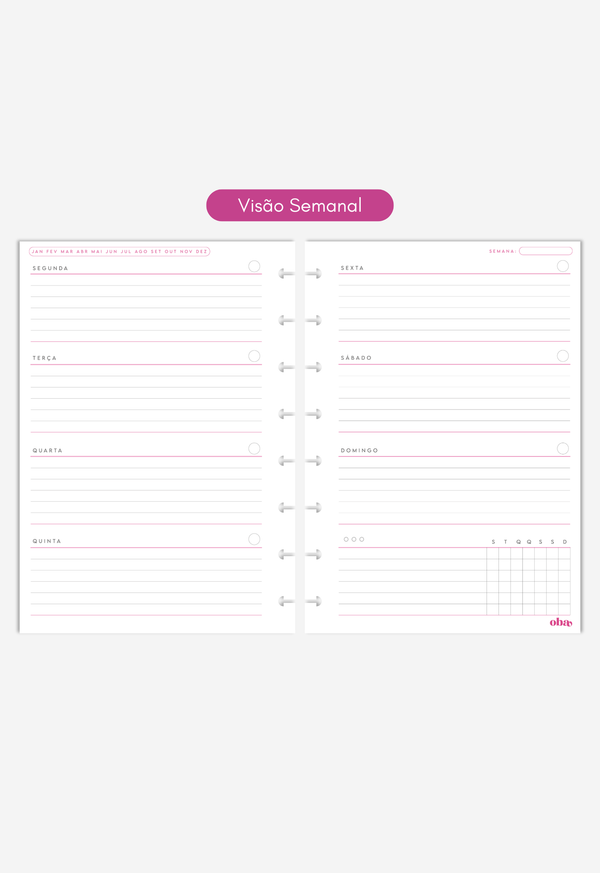 Miolo - Refil de Planner (6 MESES)