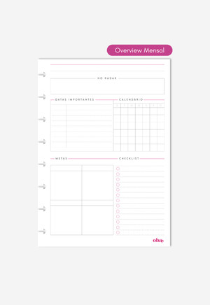 Miolo - Refil de Planner (6 MESES)