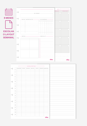 Miolo - Refil de Planner (6 MESES)