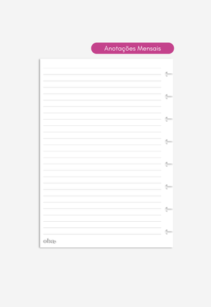 Miolo - Refil de Planner (6 MESES)