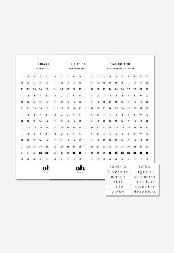 Adesivos Dias - Transparentes