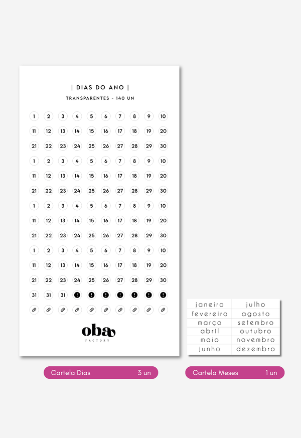 Adesivos Dias - Transparentes