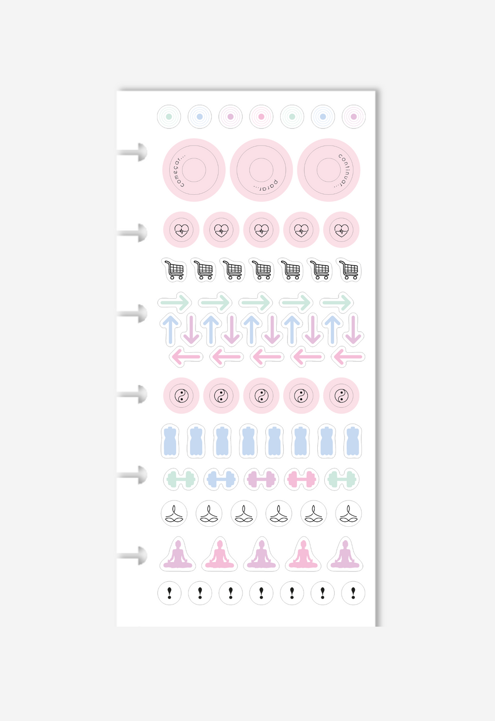 Cartela de Adesivos - Wellness