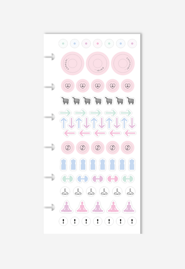 Cartela de Adesivos - Wellness