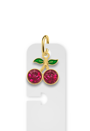 Charm Reposicionável Dourado - Cereja