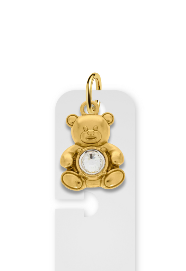 Charm Reposicionável Dourado - Urso Brilho