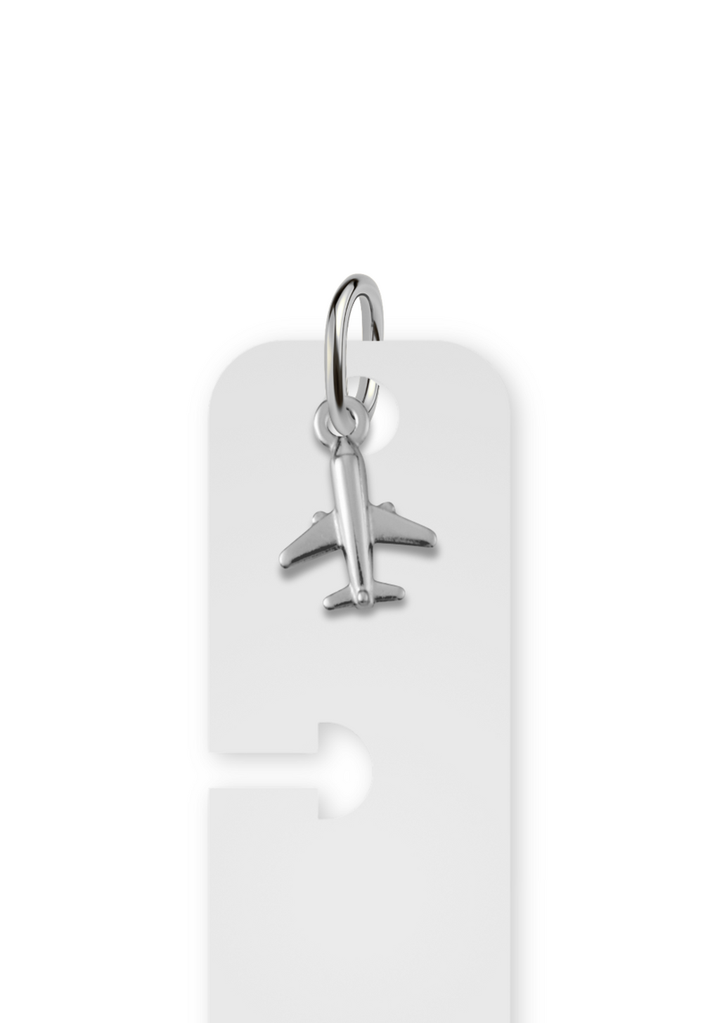 Charm Reposicionável Prateado - Avião