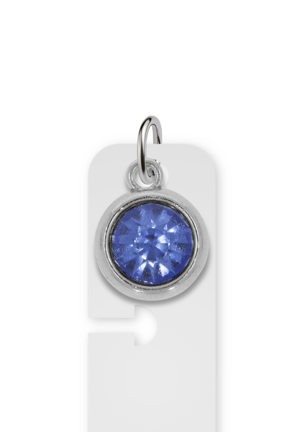 Charm Reposicionável Prateado - Brilho Azul