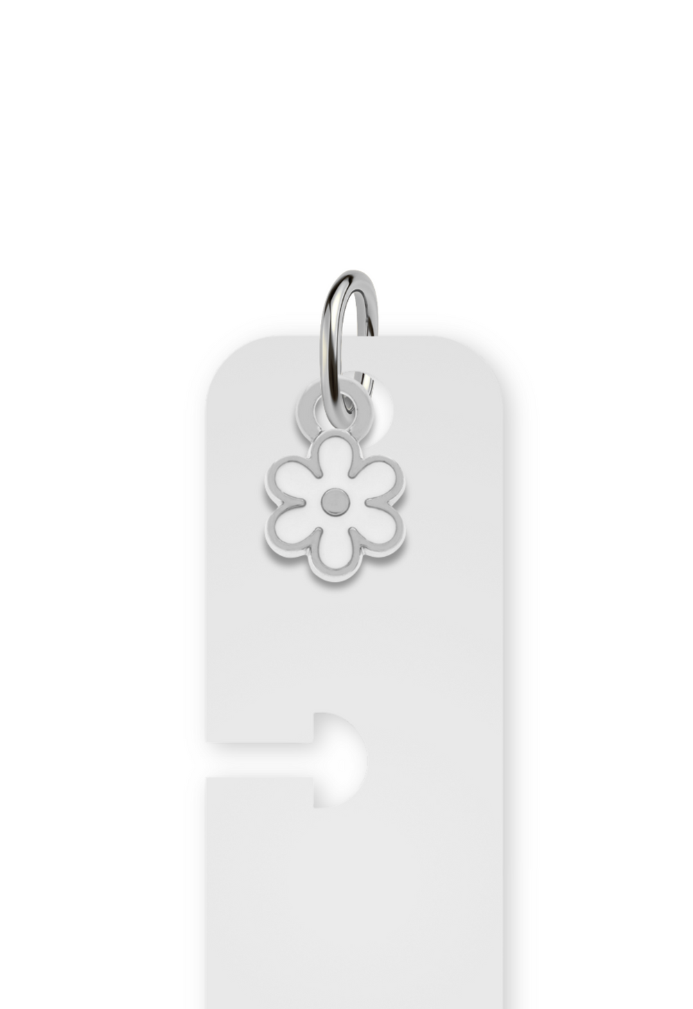 Charm Reposicionável Prateado - Flor