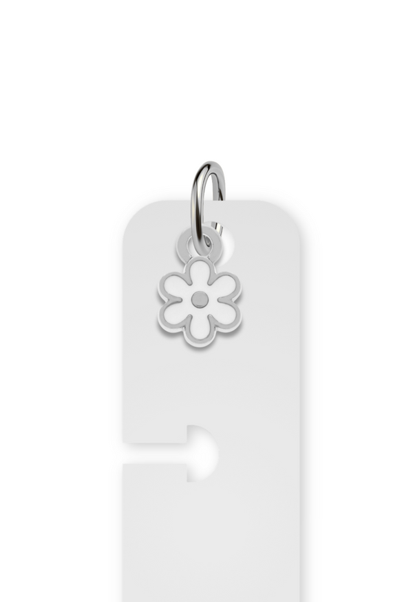 Charm Reposicionável Prateado - Flor