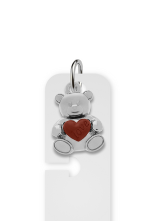 Charm Reposicionável Prateado - Urso Heart