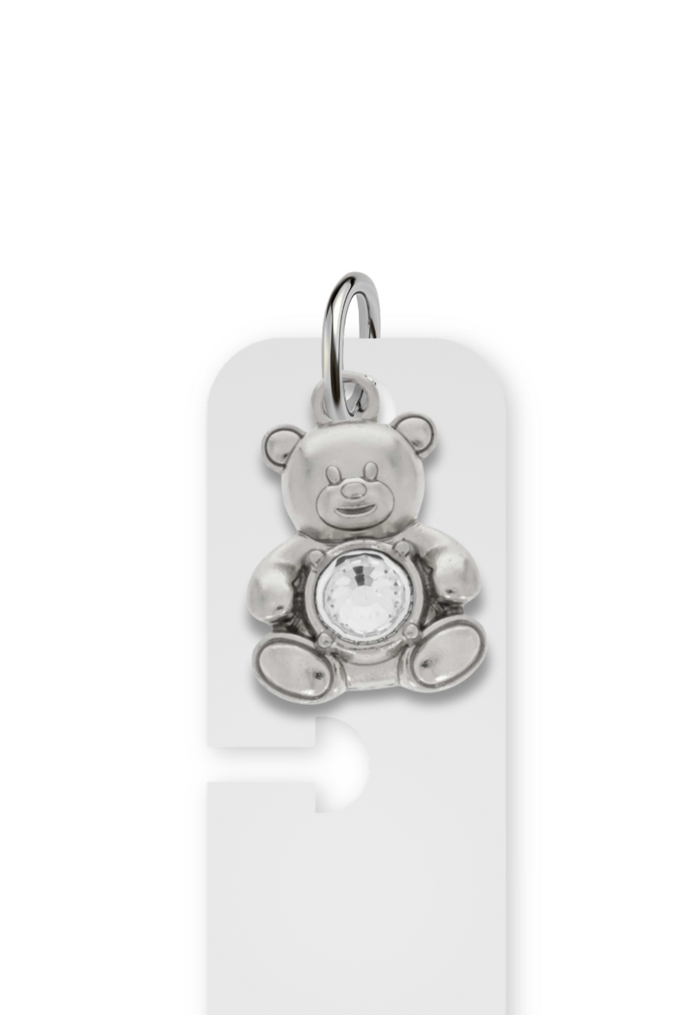 Charm Reposicionável Prateado - Urso Brilho