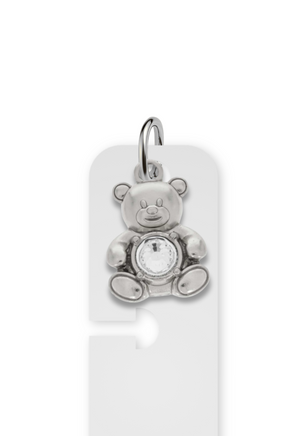Charm Reposicionável Prateado - Urso Brilho