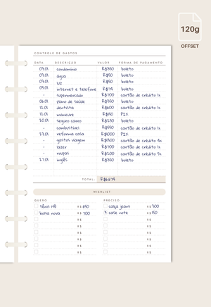 Miolo - Controle de Gastos (Brancas)