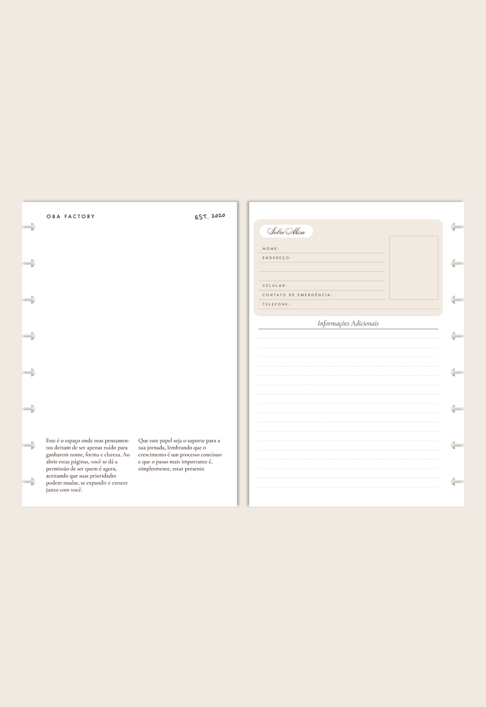 Módulo Caderno (Brancas)