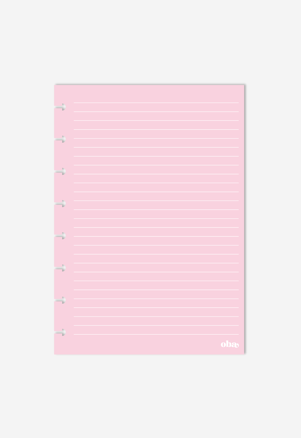 Miolo - Pautado Rosa (Linhas Brancas)