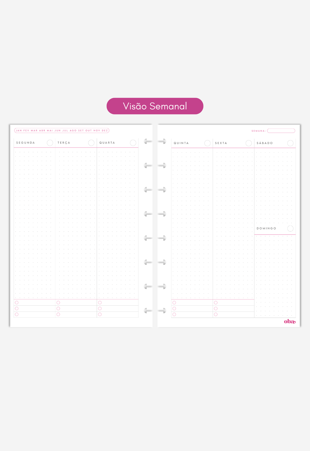 Miolo - Refil de Planner Semanal (6 MESES)
