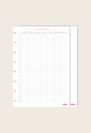 Refil Planner Semanal (6 meses)