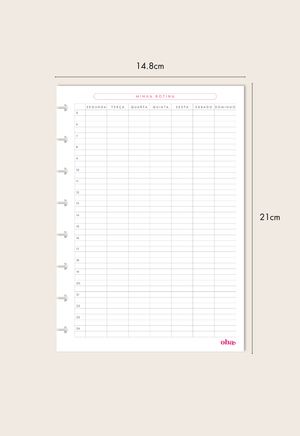 Refil Planner Semanal (6 meses)