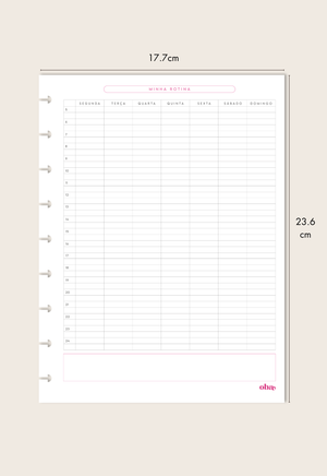Refil Planner Semanal (6 meses)
