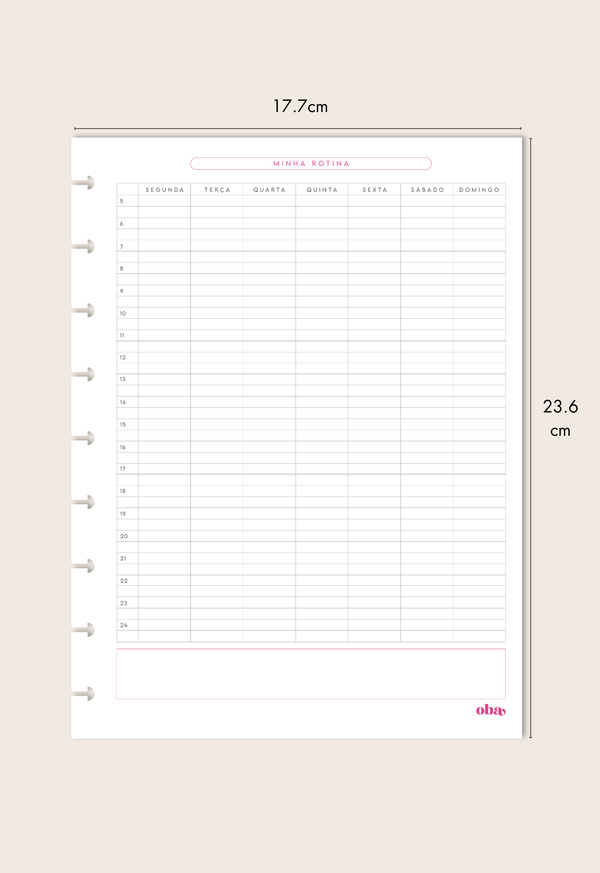Refil Planner Semanal (6 meses)