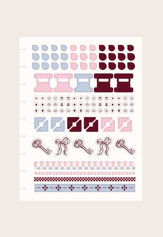 Cartela de Adesivos - Planner
