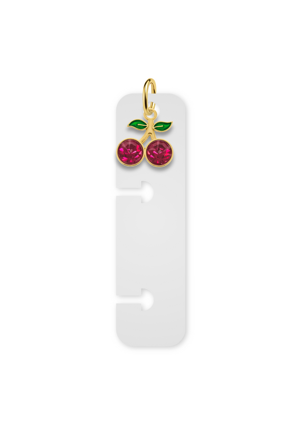 Charm Reposicionável Dourado - Cereja