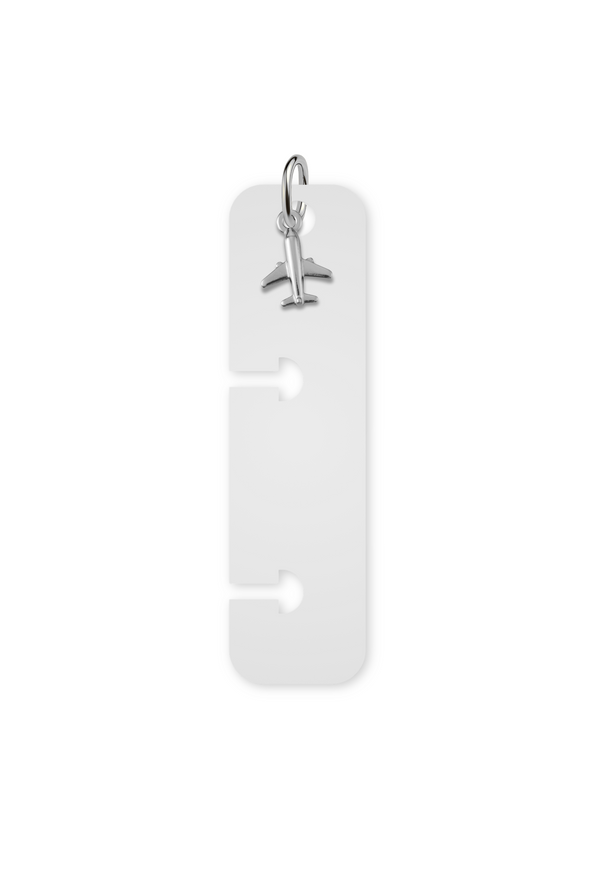 Charm Reposicionável Prateado - Avião