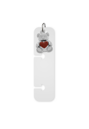 Charm Reposicionável Prateado - Urso Heart