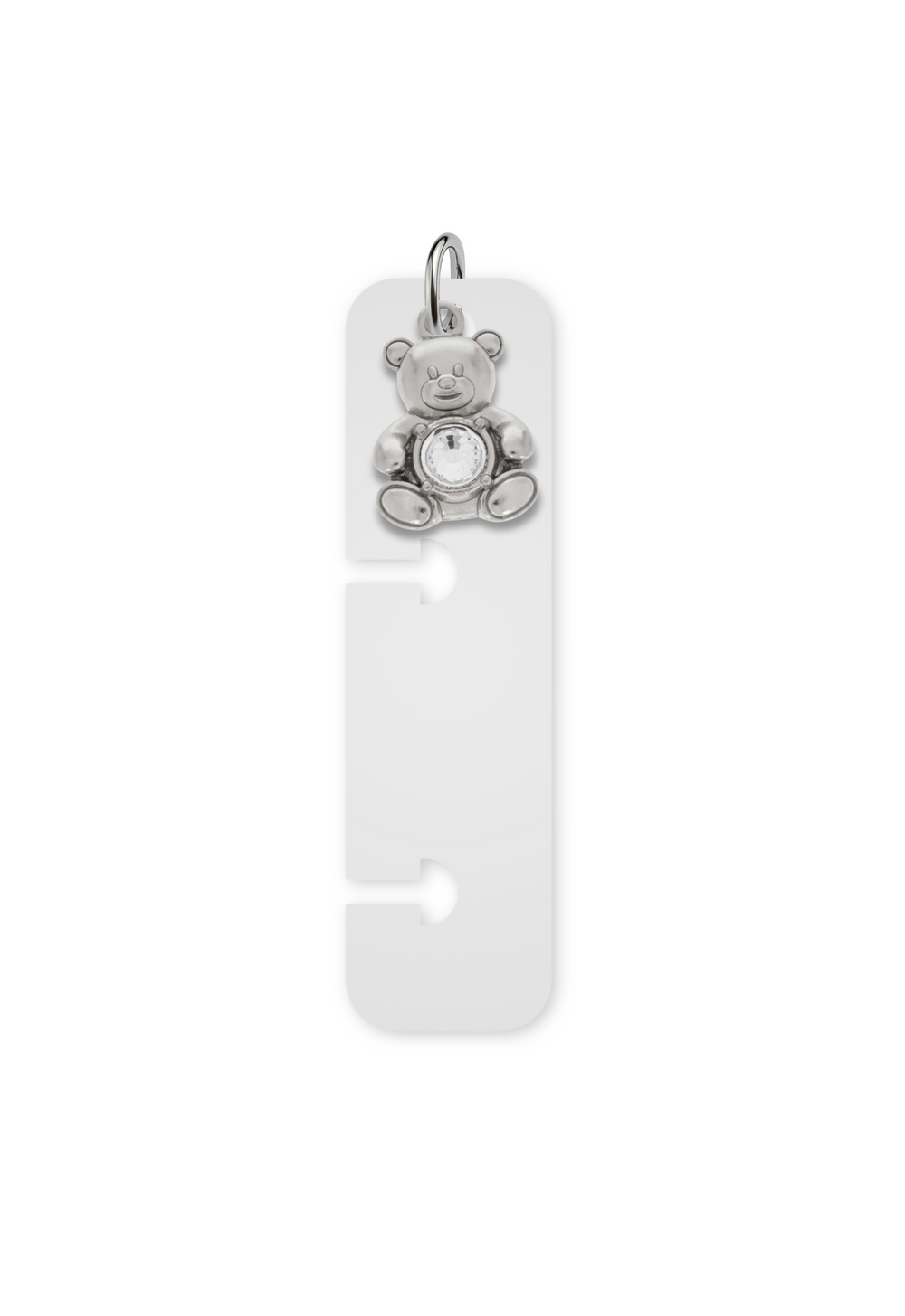 Charm Reposicionável Prateado - Urso Brilho